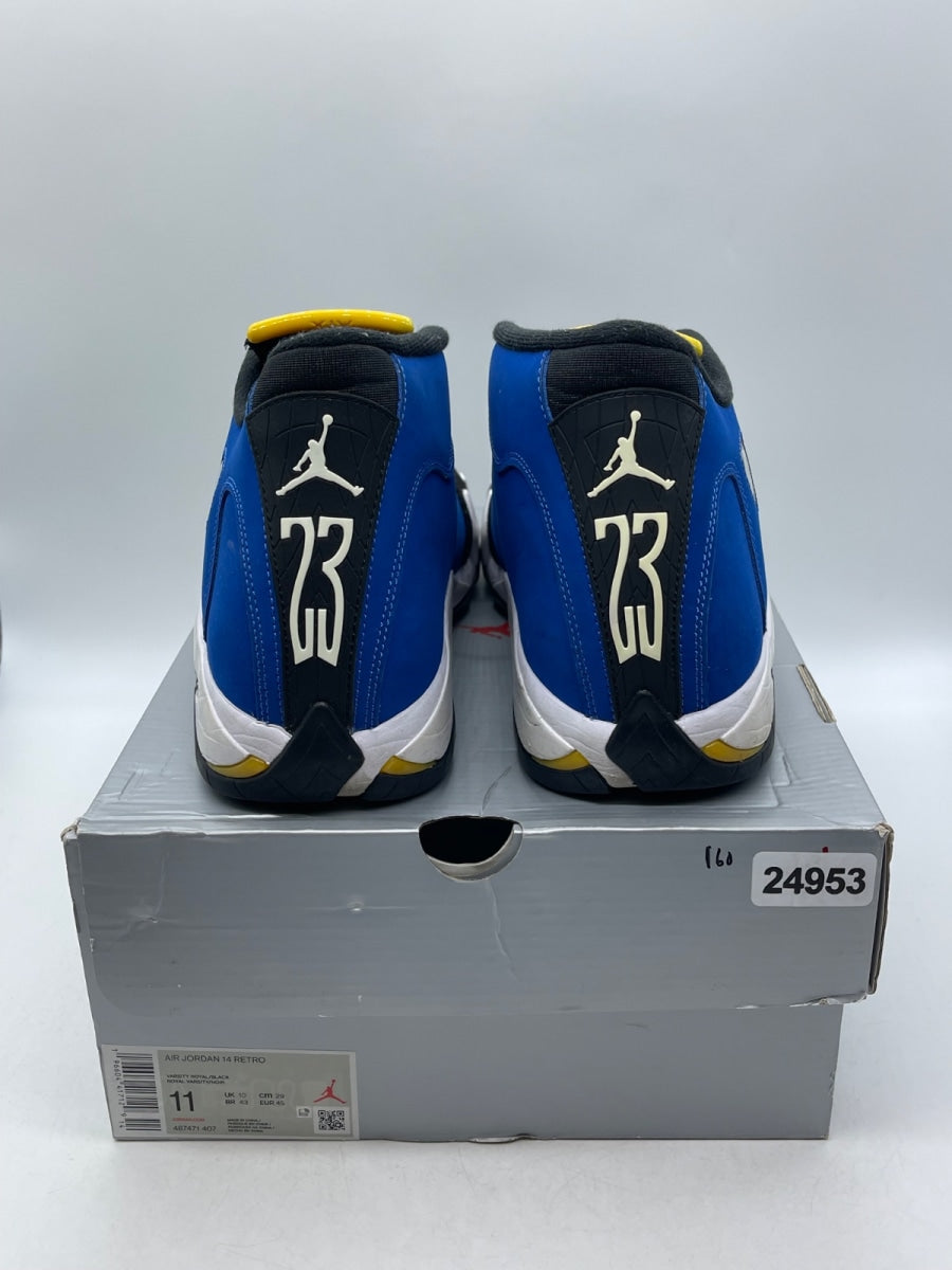 Jordan 14 Retro Laney (2023) 11 (Moderately Worn Pre-Owned)JordanVarsity Royal/Black-Varsity Maize-White - Image 3