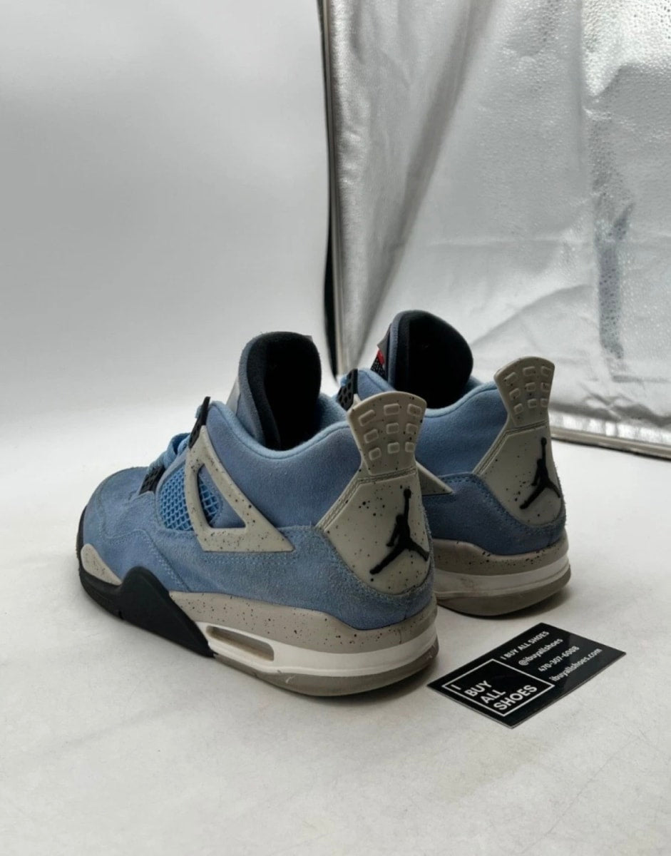 Jordan 4 Retro University Blue 10 (Heavily Worn Pre-Owned)JordanUniversity Blue/Tech Grey-White-Black - Image 4