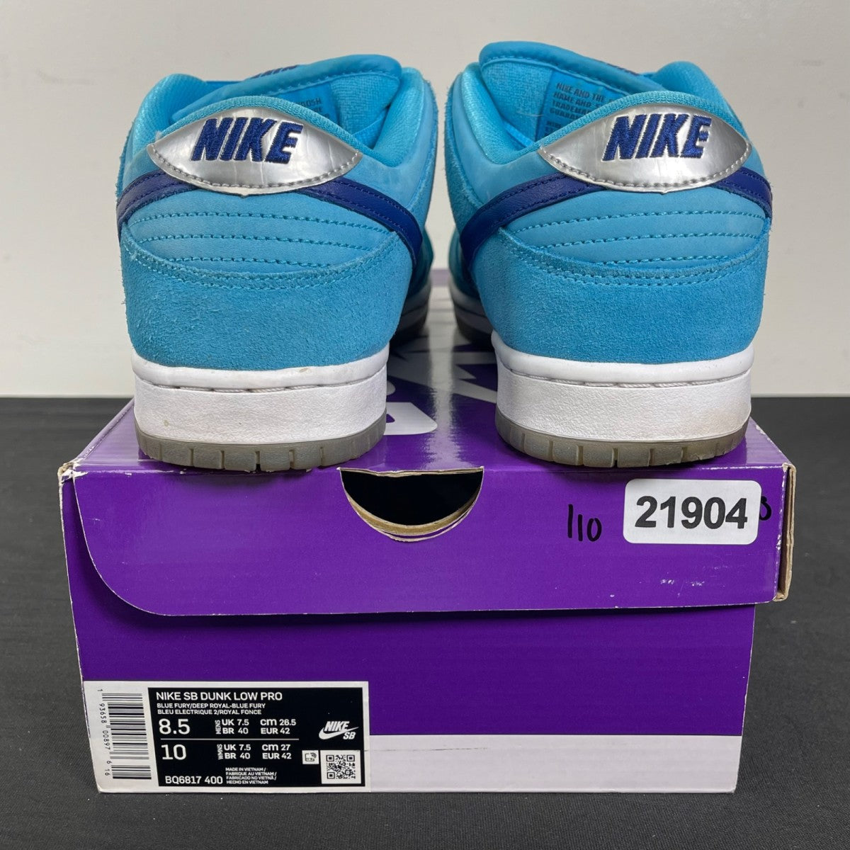Nike SB Dunk Low Pro Blue Fury 8.5 (Moderately Worn Pre-Owned)NikeBlue Fury/Deep Royal-Blue Fury - Image 4