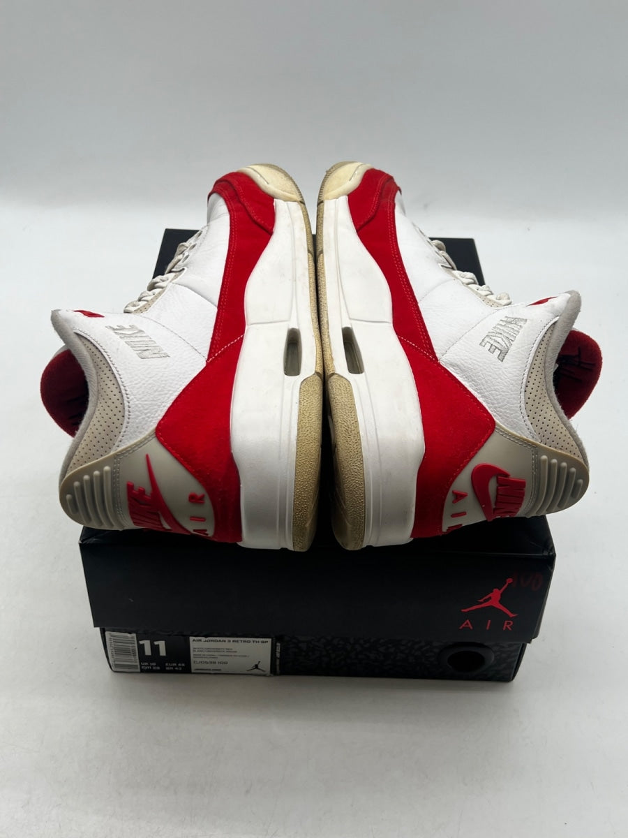 Jordan 3 Retro Tinker White University Red 11 (Heavily Worn Pre-Owned)JordanWhite/University Red-Neutral Grey - Image 9