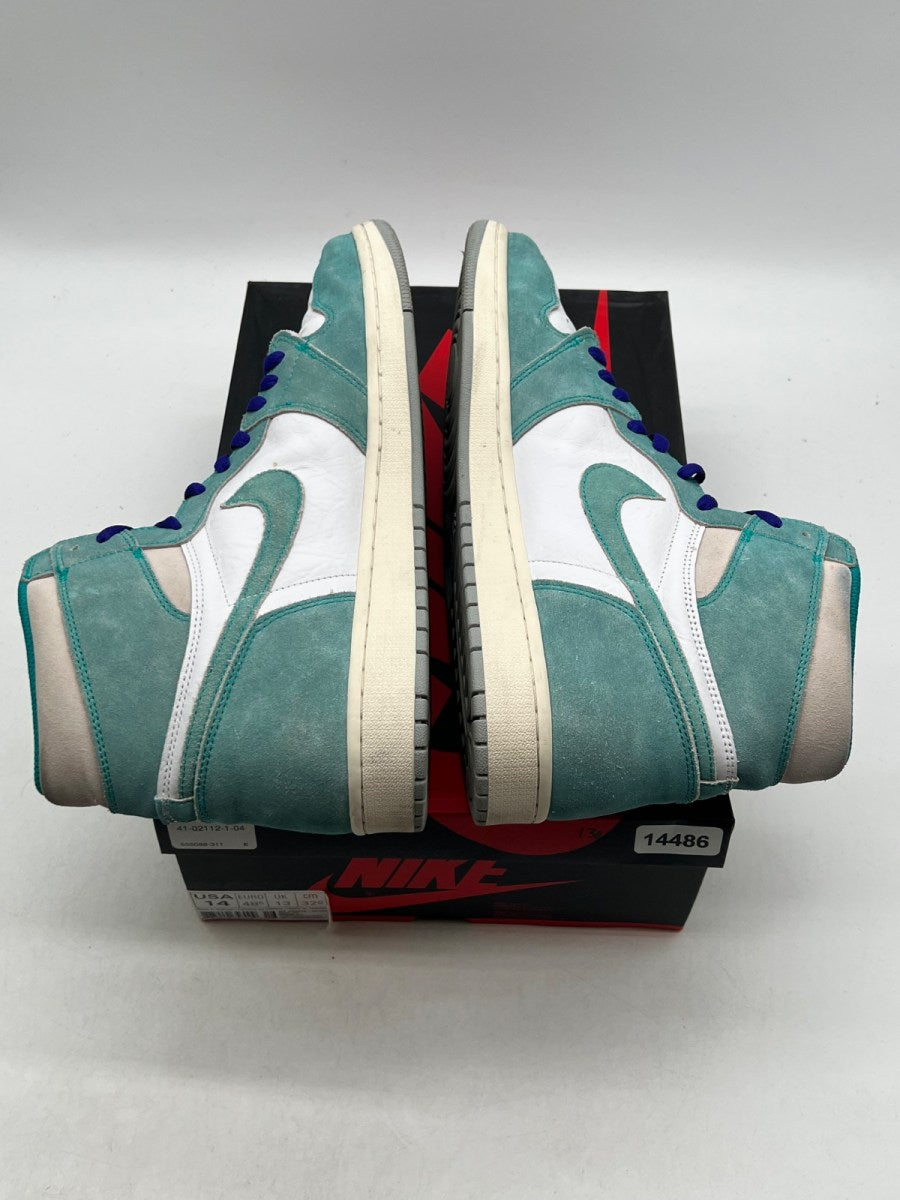 Jordan 1 Retro High Turbo Green 14 (Heavily Worn Pre-Owned)JordanTurbo Green/Sail-White-Light Smoke Grey - Image 7