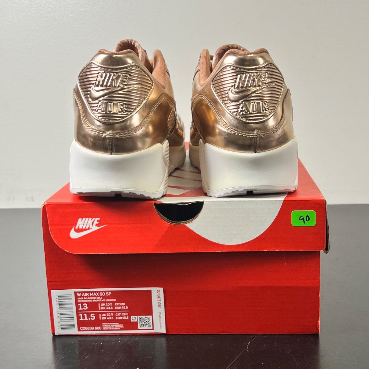Nike Air Max 90 Metallic Rose Gold (2020) (Women's) (Size 13W) - Image 4