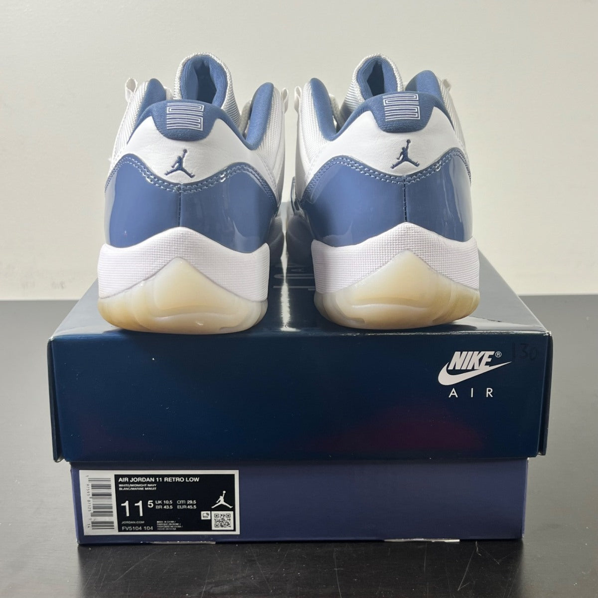 Jordan 11 Retro Low Diffused Blue 11.5 (Lightly Worn Pre-Owned)JordanWhite/Midnight Navy/Diffused Blue/Football Grey - Image 4