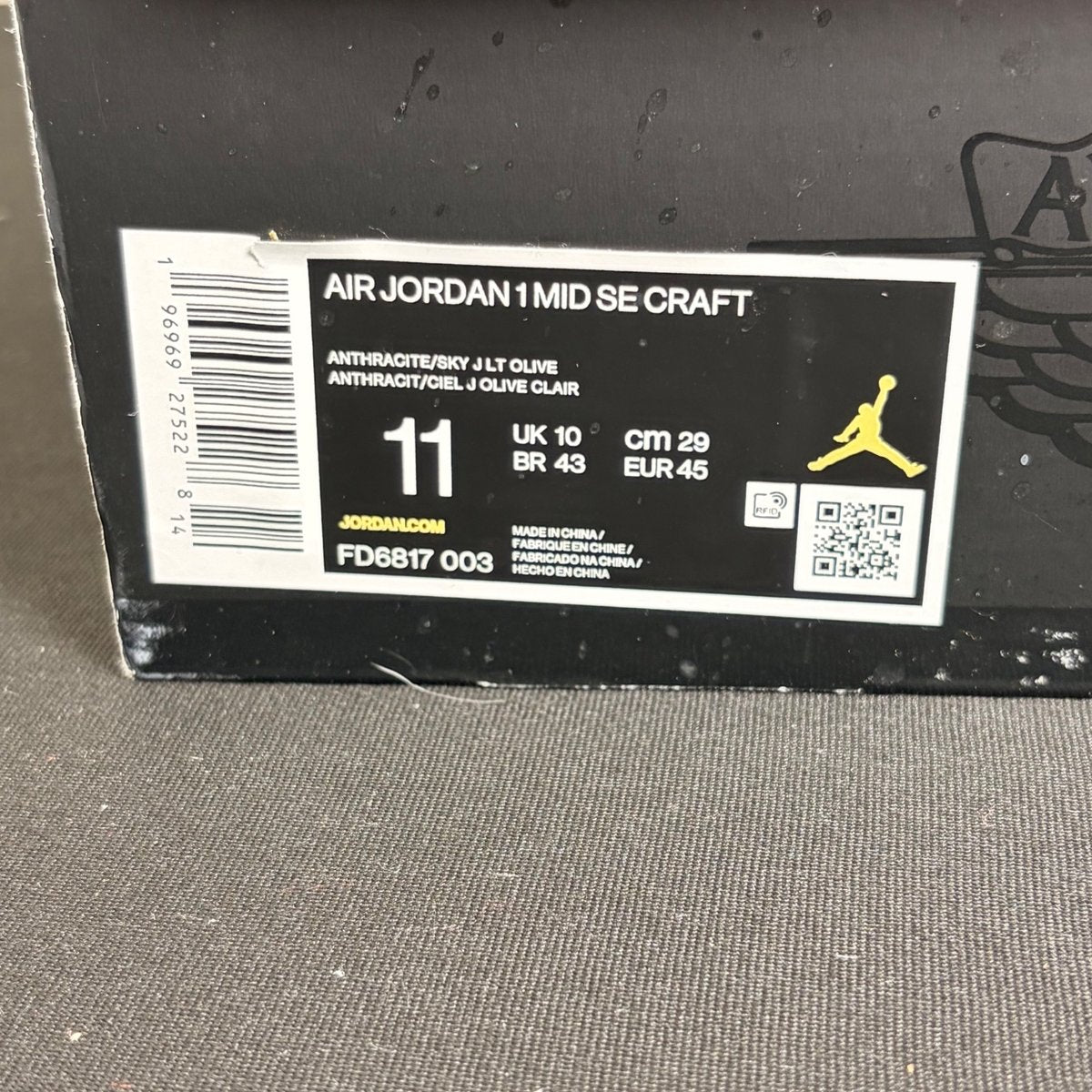 Jordan 1 Mid SE Craft Anthracite Light Olive (Size 11) - aux