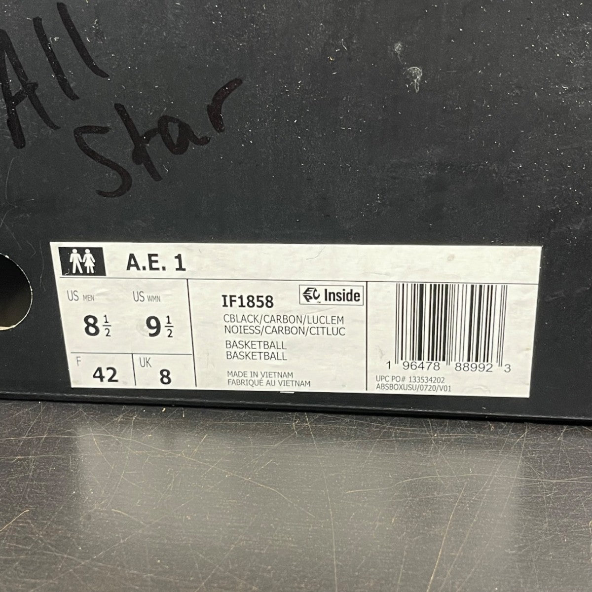 adidas AE 1 All-Star The Future 8.5 (Moderately Worn Pre-Owned)adidasMetallic Burgundy/Black/Lime Green - Image 7