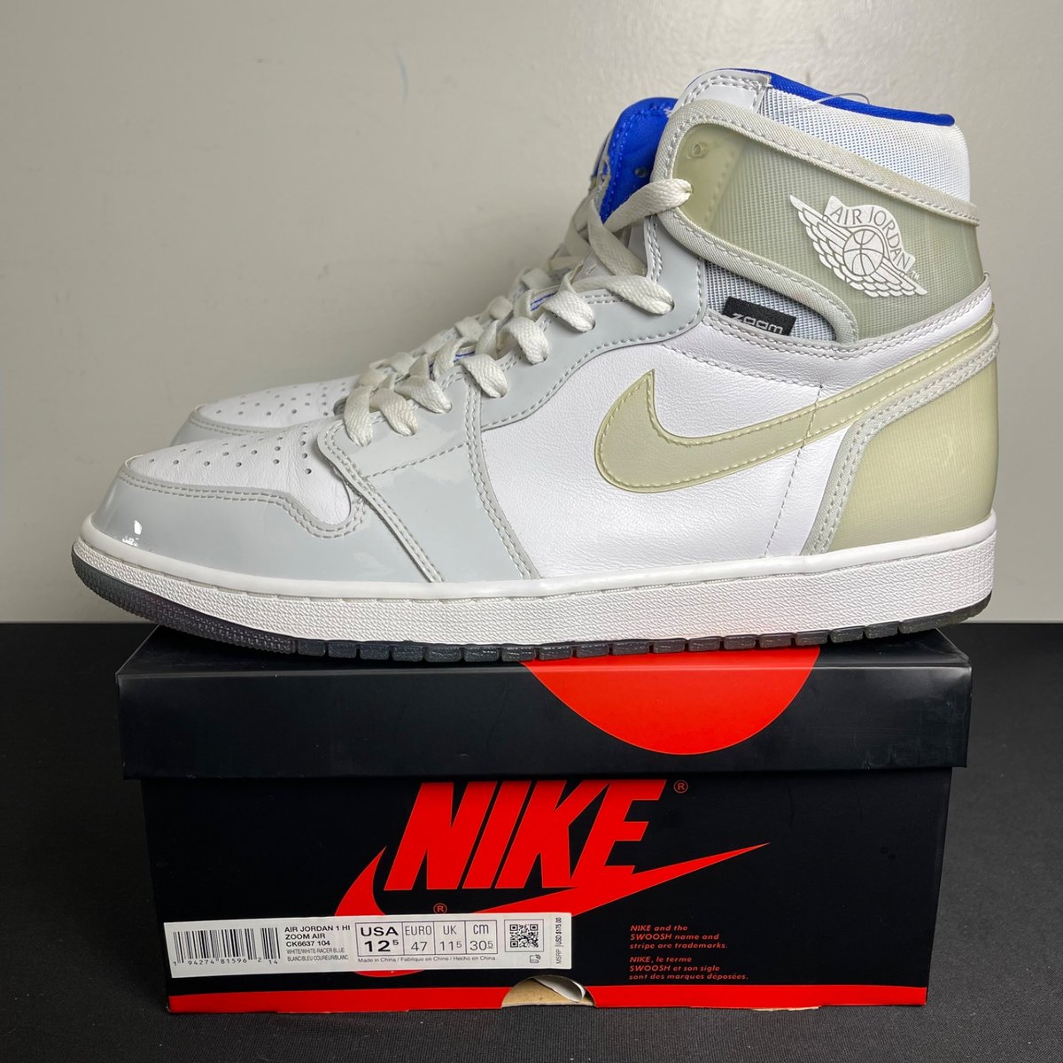 Jordan 1 Retro High Zoom White Racer Blue (Size 12.5) - aux