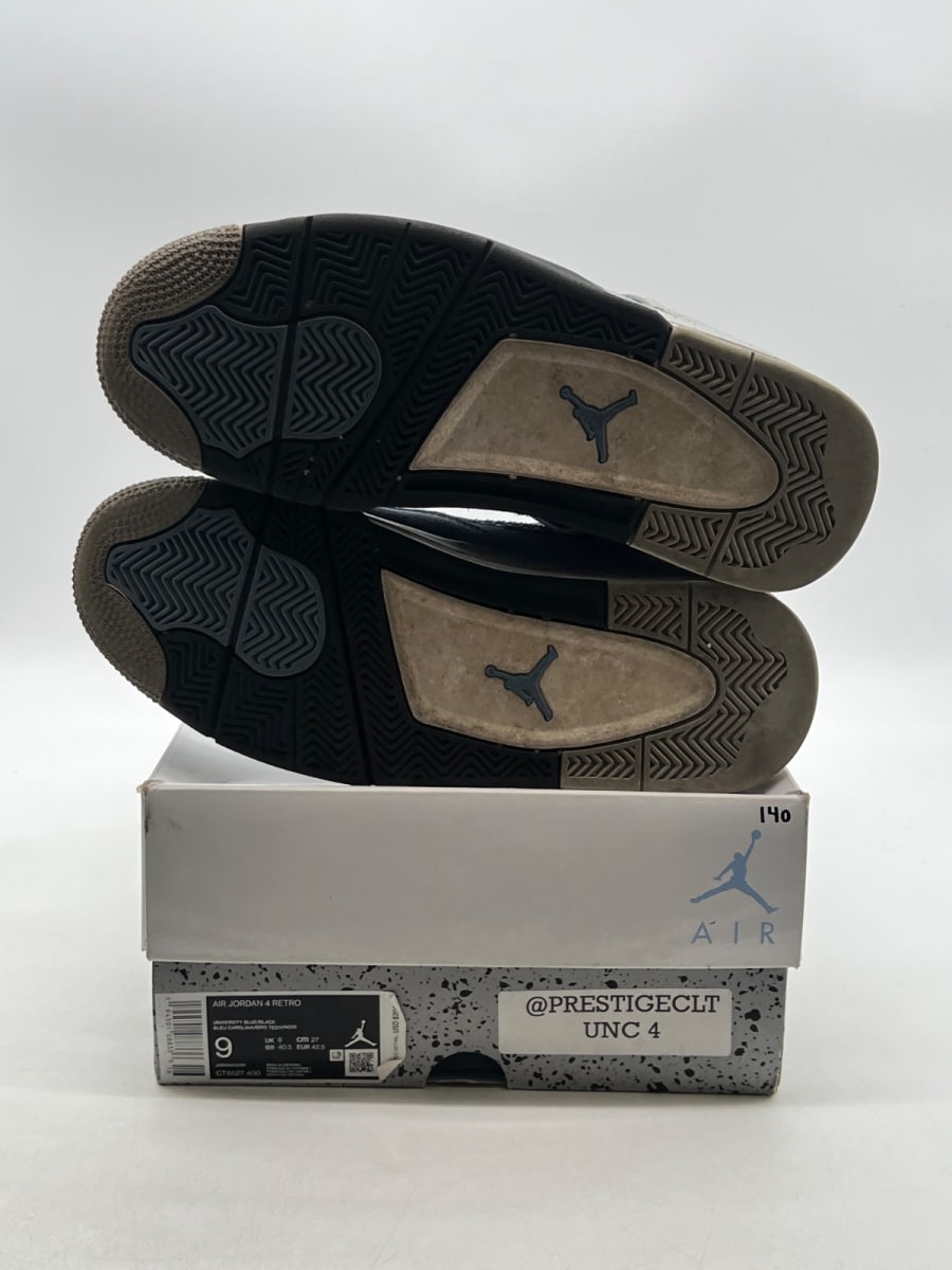Jordan 4 Retro University Blue 9 (Moderately Worn Pre-Owned)JordanUniversity Blue/Tech Grey-White-Black - Image 8