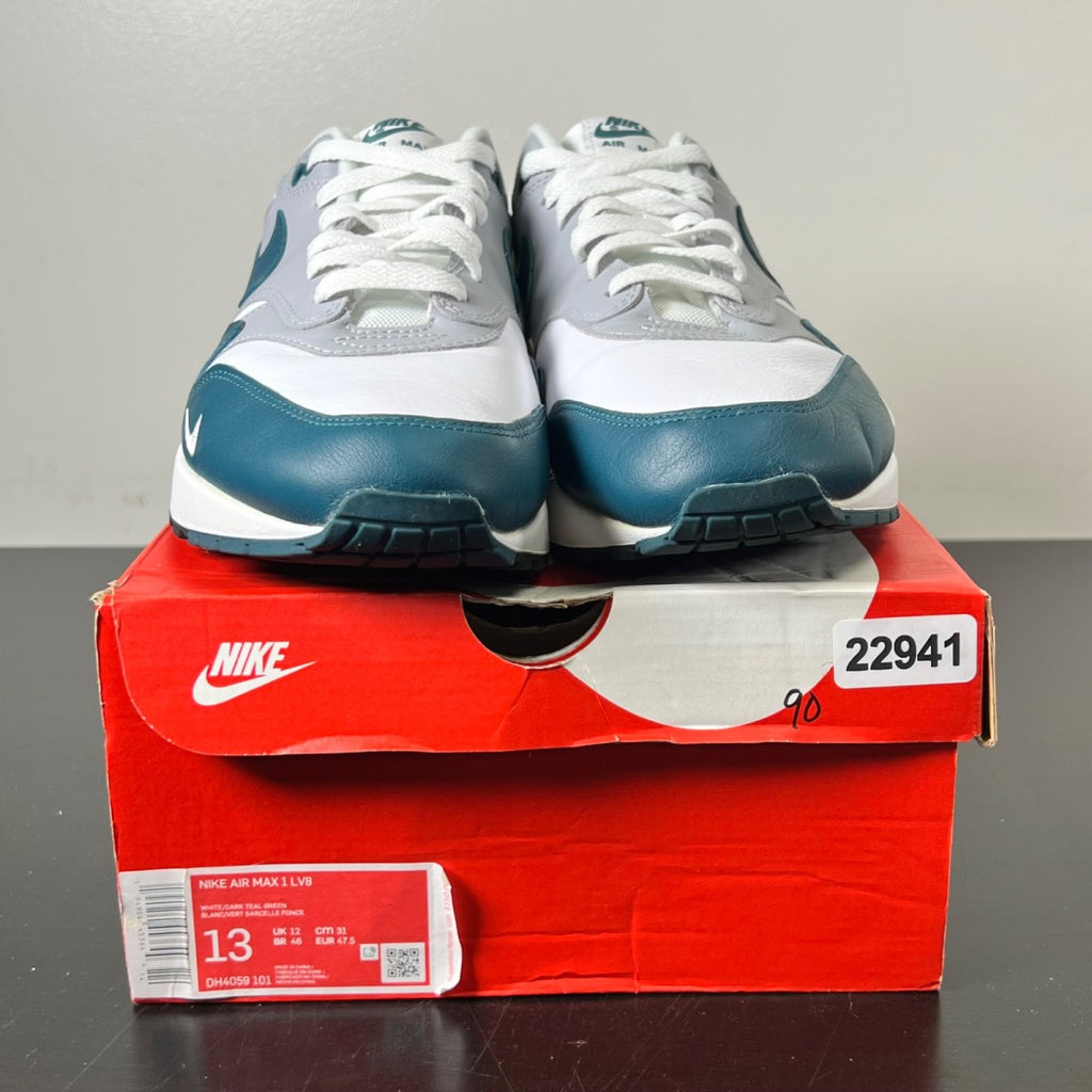 Nike Air Max 1 Dark Teal Green 13 (Lightly Worn Pre-Owned)NikeWhite/Dark Teal Green-Wolf Grey-Black - Image 2