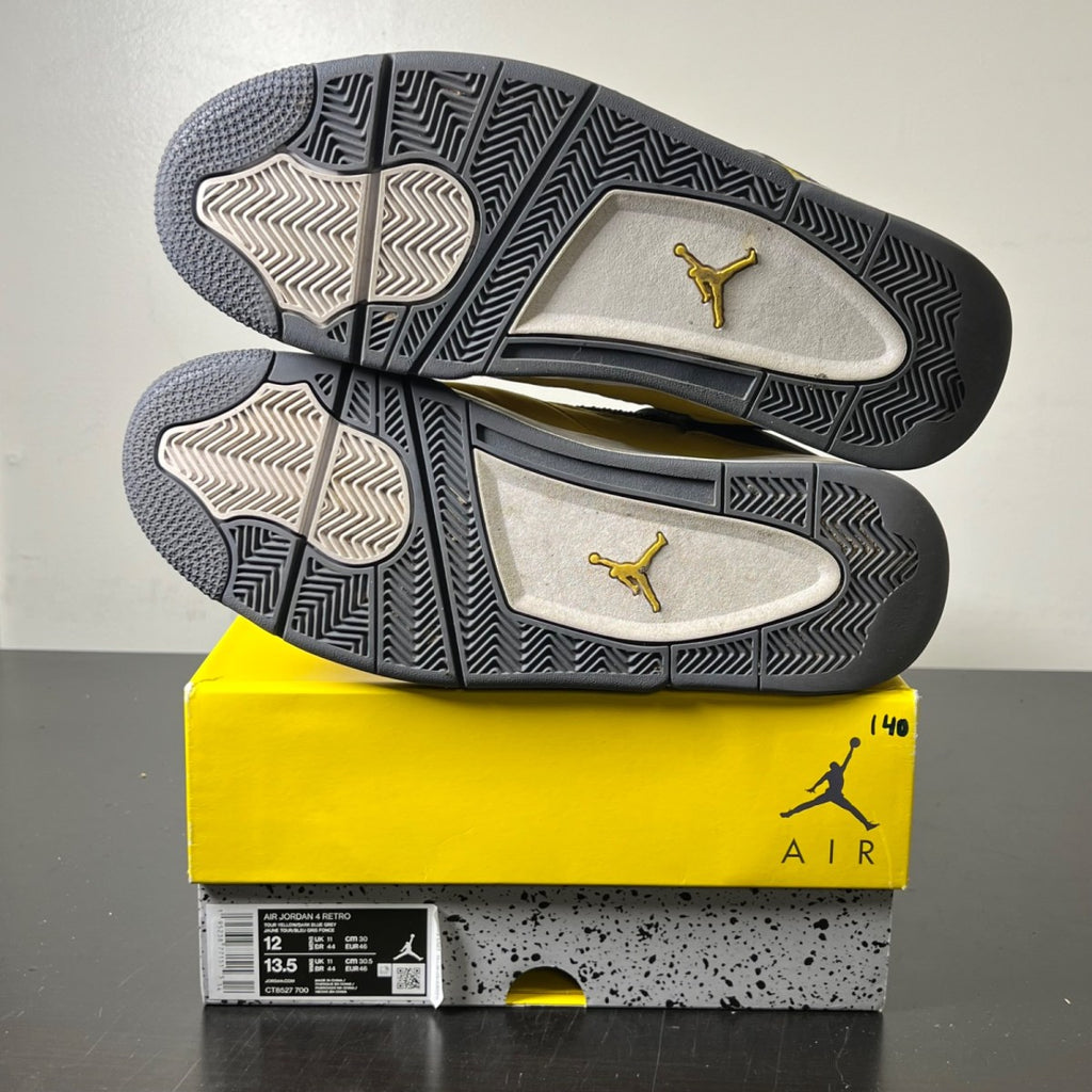 Jordan 4 Retro Lightning (2021) 12 (Moderately Worn Pre-Owned)JordanTour Yellow/White-Dark Blue Grey - Image 6