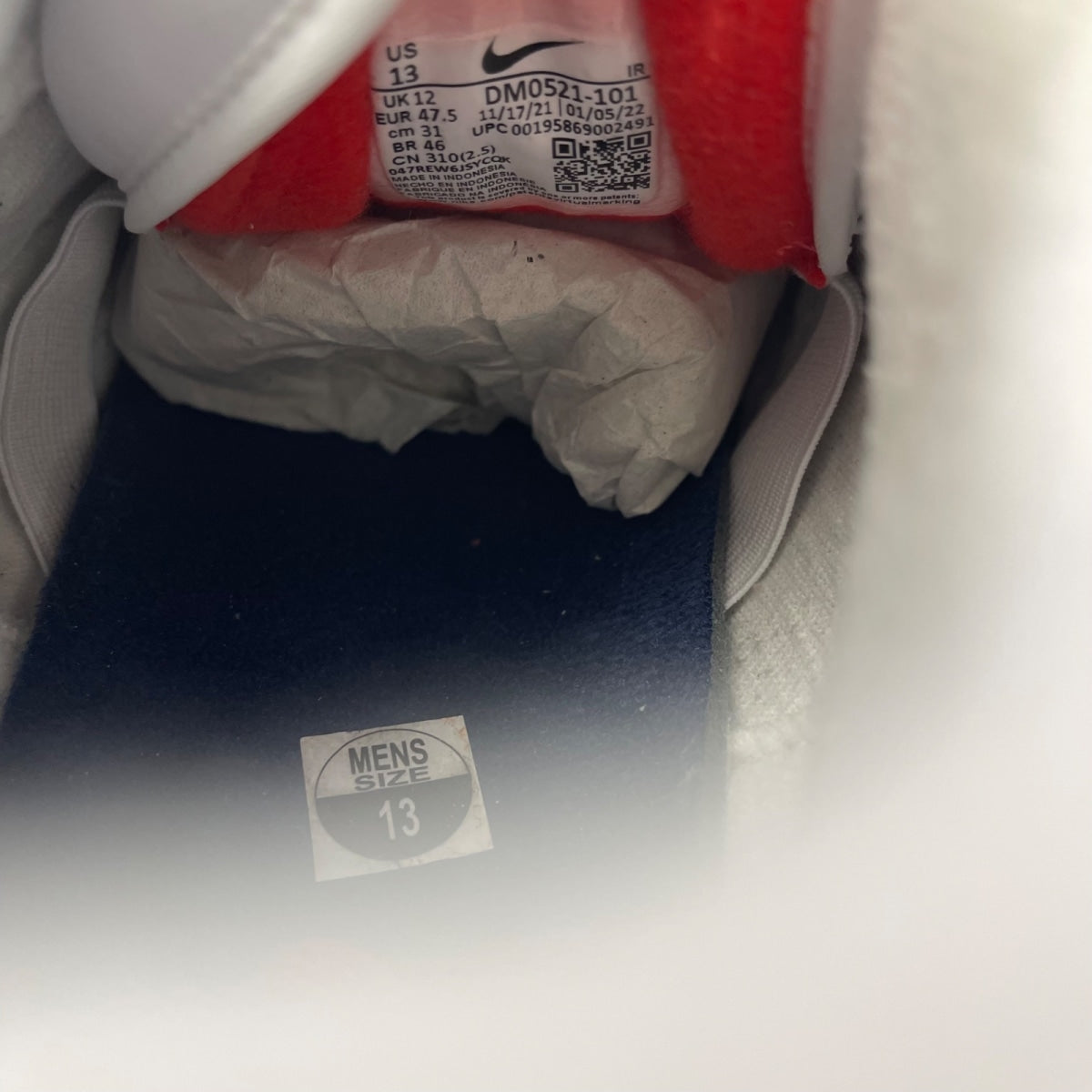 Nike Air Trainer 1 White Midnight Navy Medium Grey 13 (Moderately Worn Pre-Owned)NikeWhite/Midnight Navy/Medium Grey/Red - Image 6