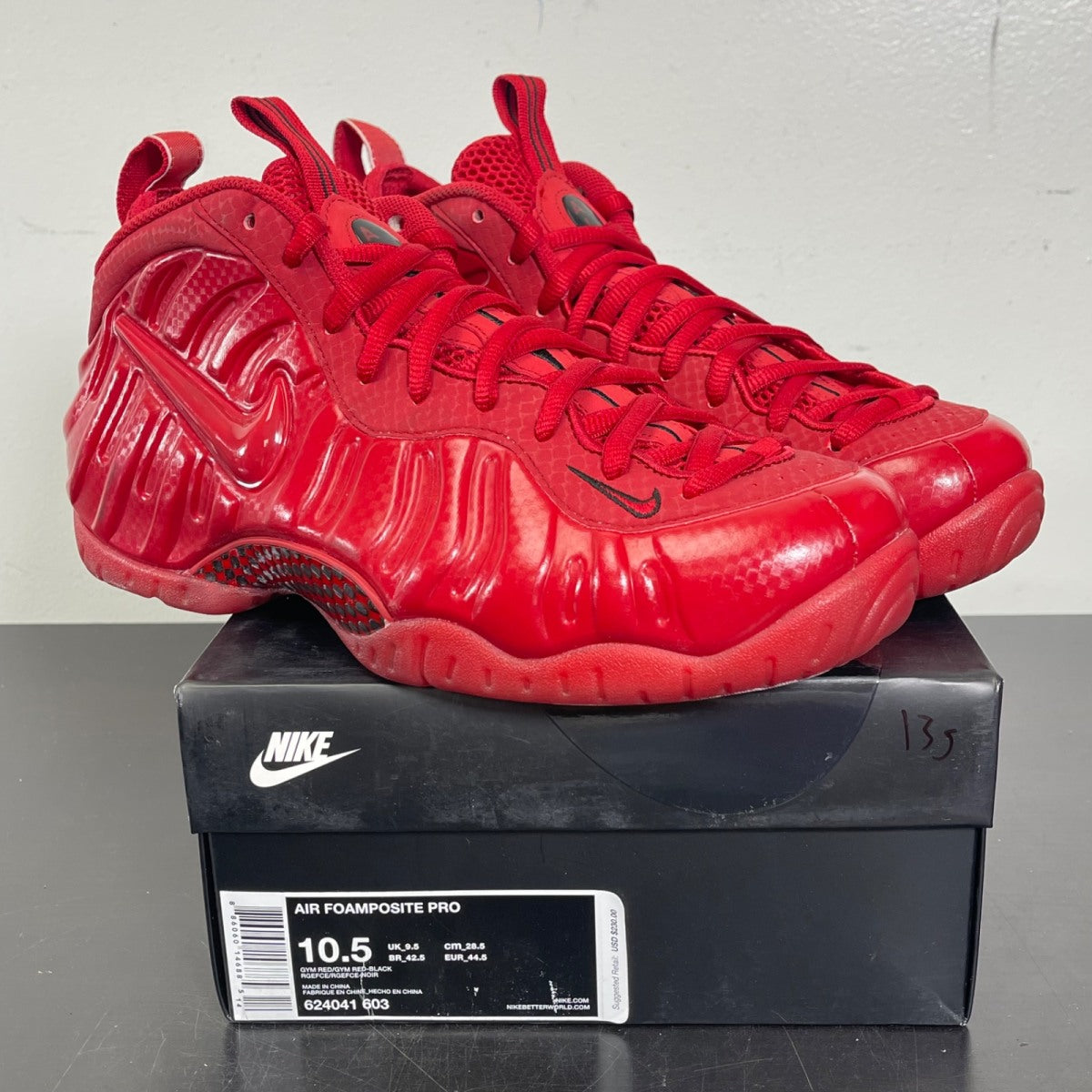 Nike Air Foamposite Pro Red October 10.5 (Moderately Worn Pre-Owned)NikeGym Red/Gym Red-Black - Image 1
