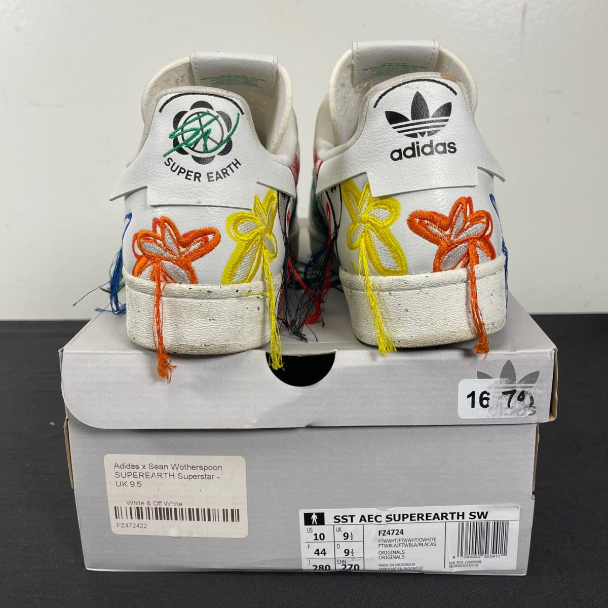 adidas Superstar Sean Wotherspoon Superearth 10 (Moderately Worn Pre-Owned)adidasCloud White/Cloud White/Off White - Image 4