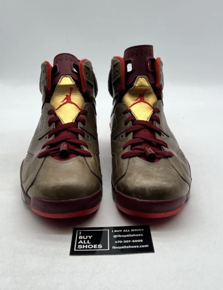 Jordan 6 Retro Cigar 11.5 (Lightly Worn Pre-Owned)JordanRaw Umber/Team Red-Metallic Gold-Challenge Red - Image 2