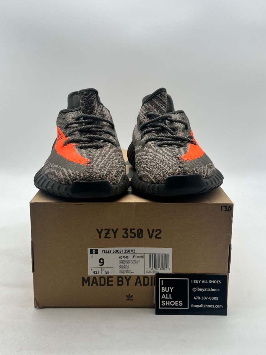 adidas Yeezy Boost 350 V2 Carbon Beluga 9 (Lightly Worn Pre-Owned) - Image 2