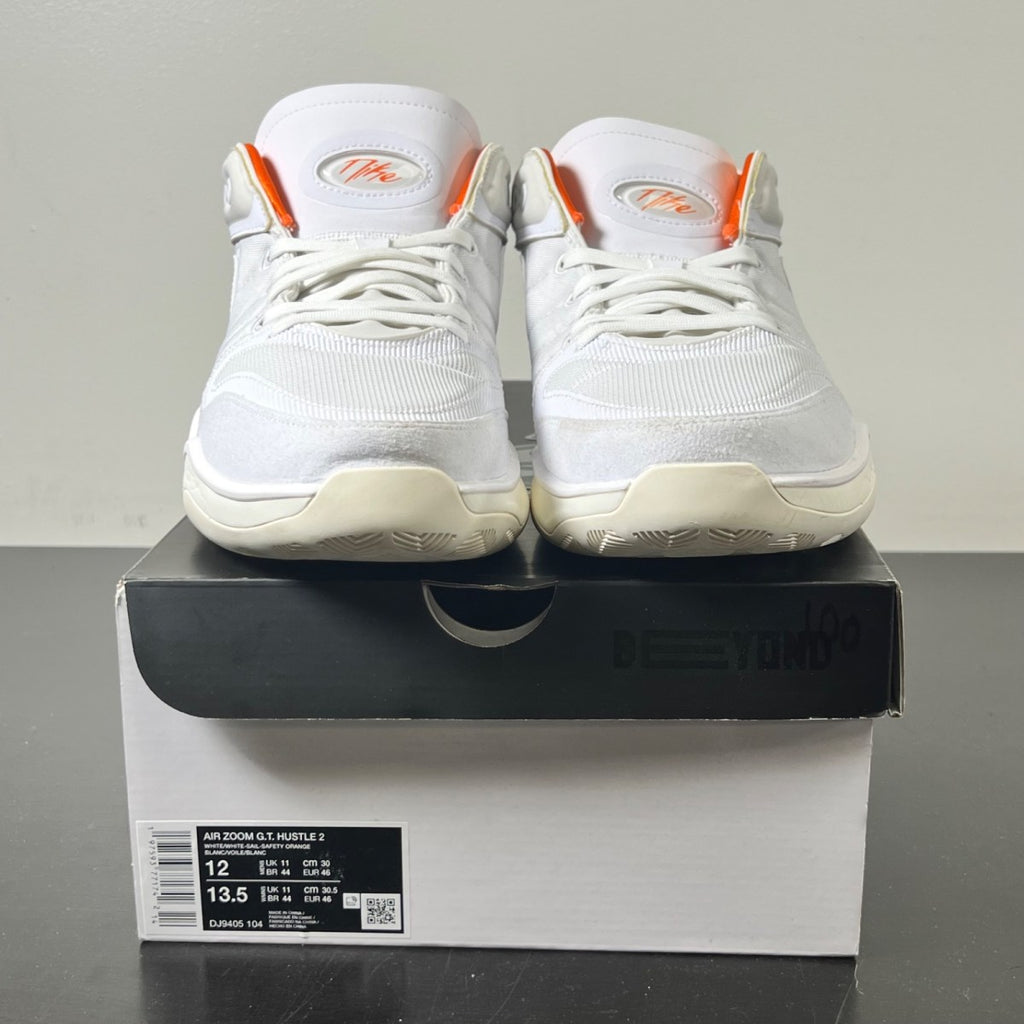 Nike Air Zoom GT Hustle 2 White Sail 12 (Lightly Worn Pre-Owned)NikeWhite/Sail/Safety Orange/White - Image 2