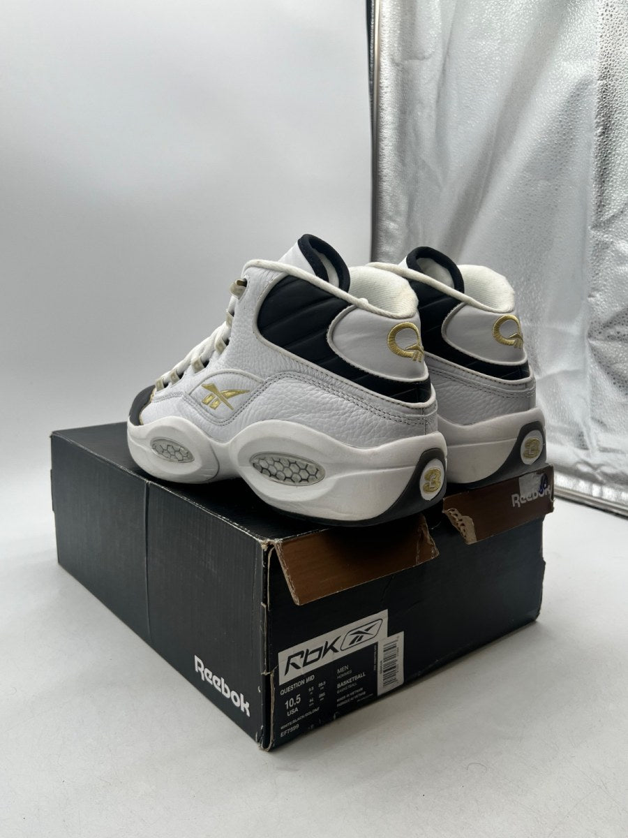 Reebok Question Mid Black Toe 10.5 (Moderately Worn Pre-Owned) - Image 4