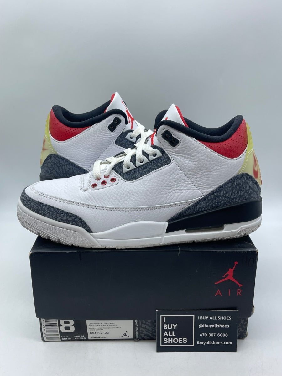 Jordan 3 Retro True Blue (2016) 8 (Moderately Worn Pre-Owned) - Image 1