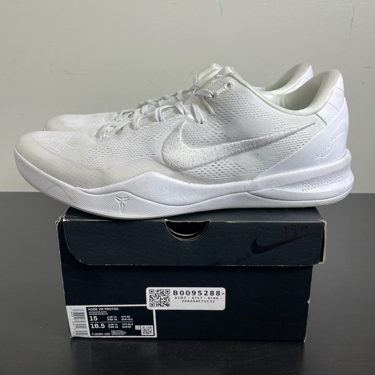 Nike Kobe 8 Protro Halo 15 (Moderately Worn Pre-Owned)NikeWhite/White-White - Image 4