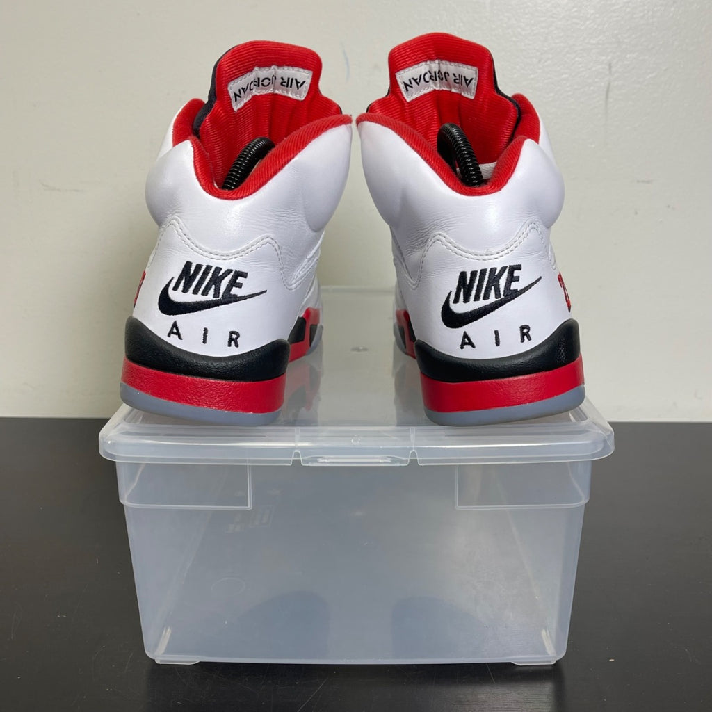 Jordan 5 Retro Fire Red Black Tongue (2025) 8 (Moderately Worn Pre-Owned)JordanWhite/Fire Red/Black - Image 4