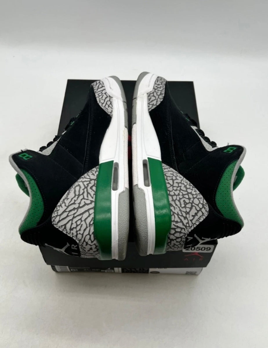 Jordan 3 Retro Pine Green (GS) 6.5Y (Lightly Worn Pre-Owned)JordanBlack/Silver/White/Pine Green - Image 9