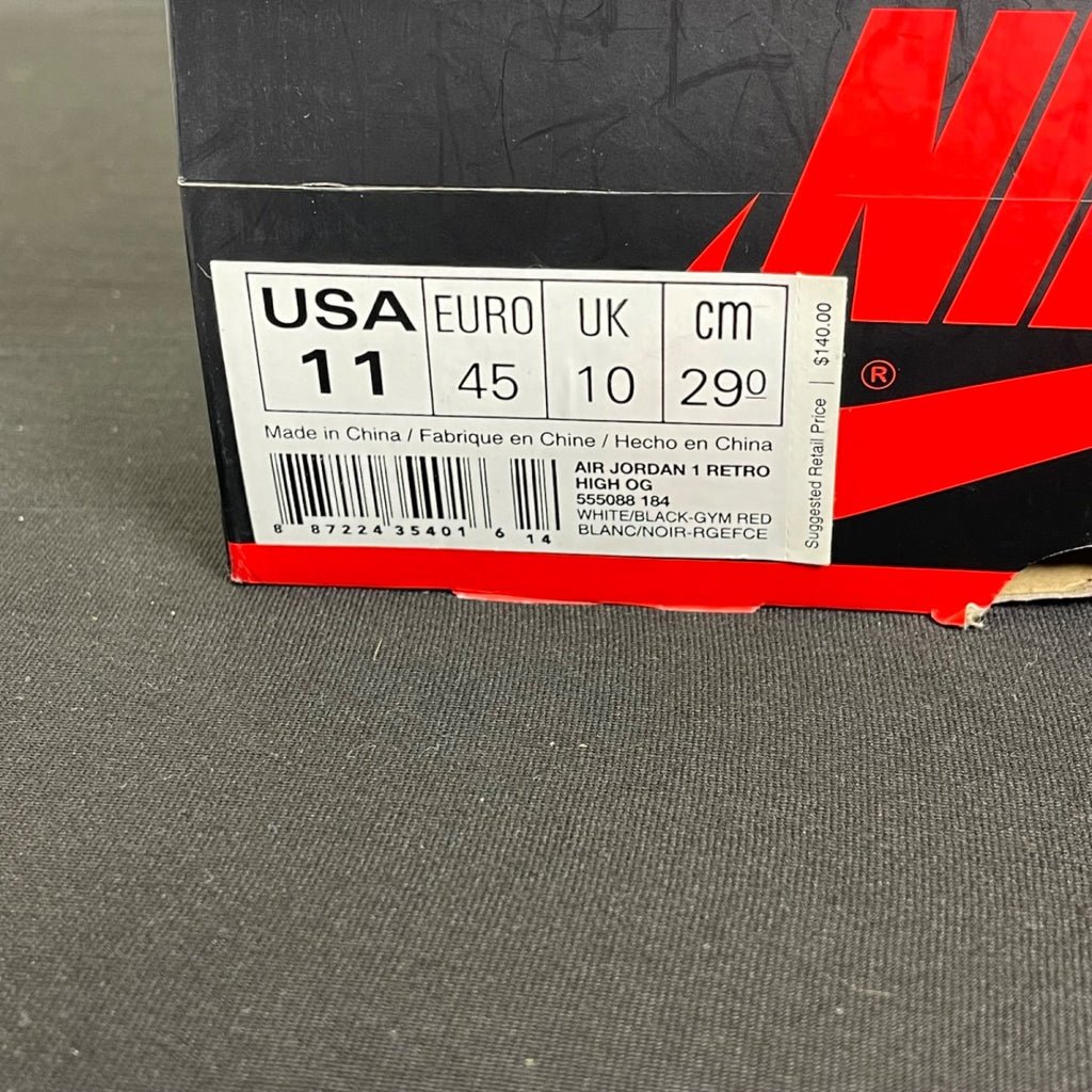 Jordan 1 Retro Black Toe (2013) 11 (Moderately Worn Pre-Owned)JordanWhite/Black-Gym Red - Image 7