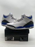 Jordan 3 Retro Racer Blue 12 (Moderately Worn Pre-Owned) - Image 1