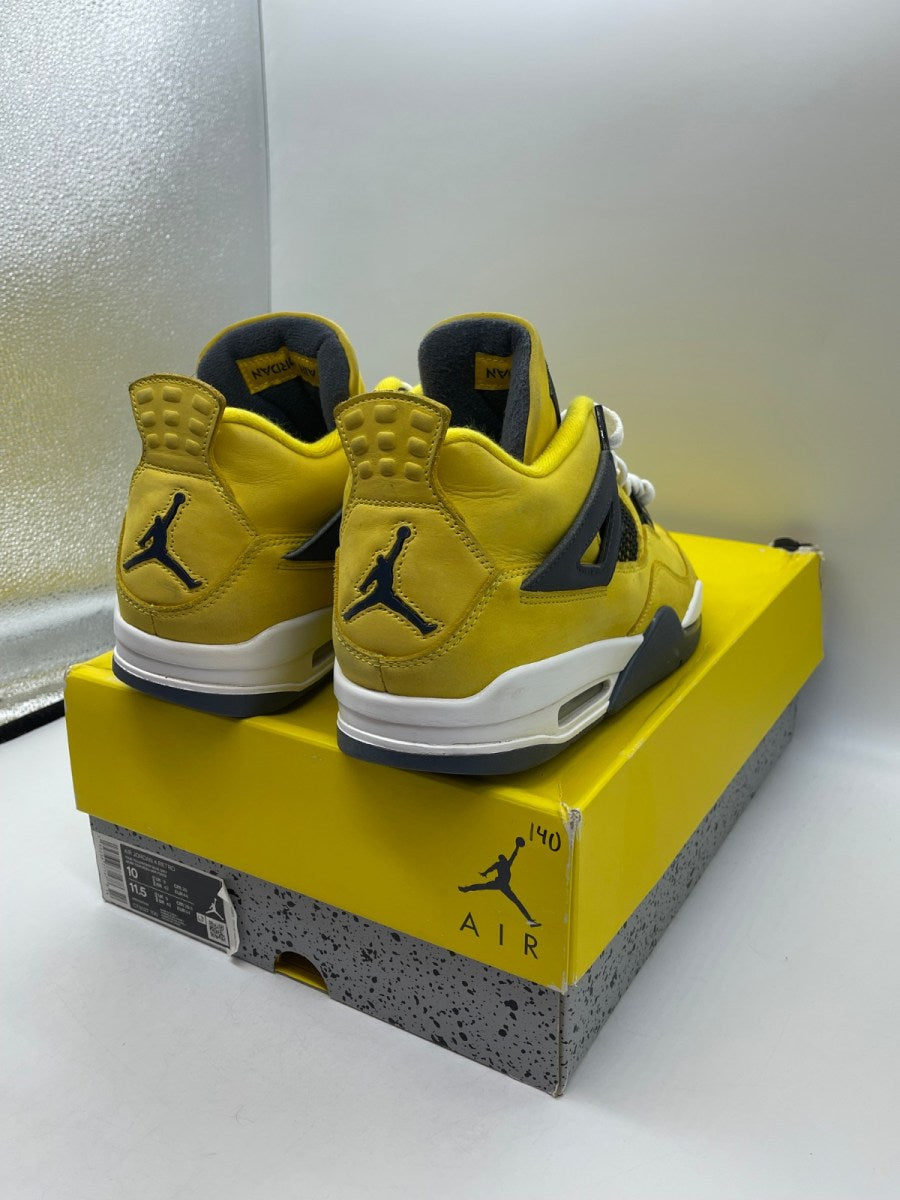 Jordan 4 Retro Lightning (2021) 10 (Moderately Worn Pre-Owned)JordanTour Yellow/White-Dark Blue Grey - Image 5