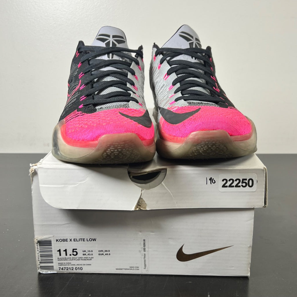 Nike Kobe 10 Elite Mambacurial 11.5 (Moderately Worn Pre-Owned)NikeBlack/Black-Wolf Grey-Pink Flash - Image 2