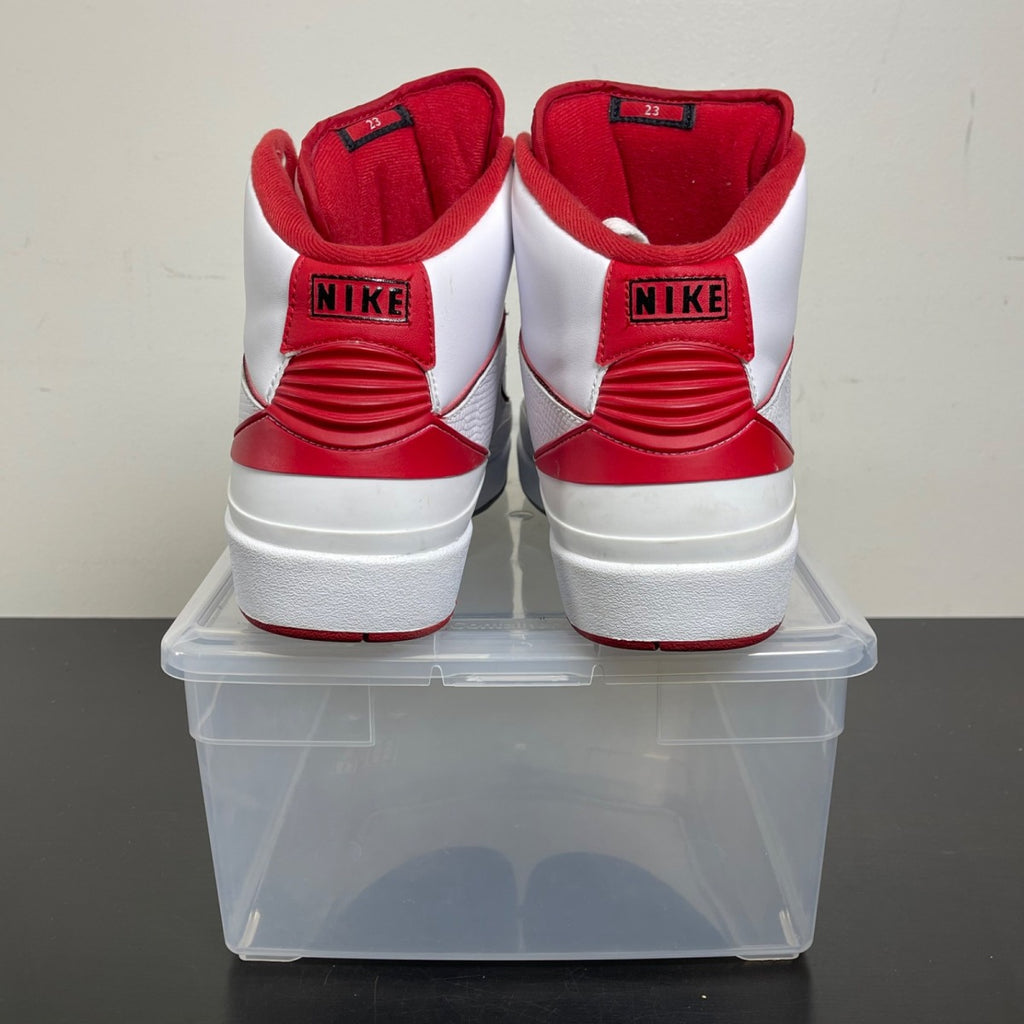 Jordan 2 Retro White Red (2014) 12 (Moderately Worn Pre-Owned)JordanWhite/Black-Varsity Red-Cement Grey - Image 4