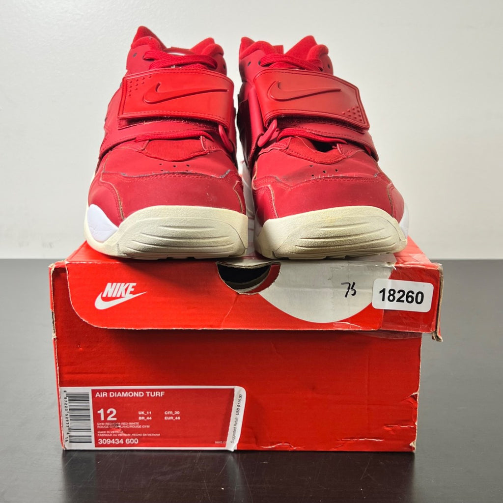 Nike Air Diamond Turf Deion Sanders 12 (Moderately Worn Pre-Owned)NikeGym Red/Gym Red-White - Image 2