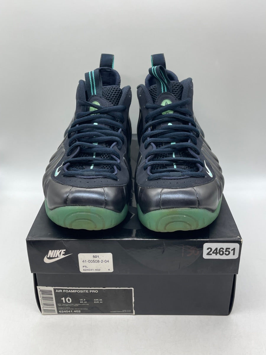 Nike Air Foamposite Pro Dark Obsidian 10 (Moderately Worn Pre-Owned)NikeDark Obsidian/Dark Obsidian-Blue Aquamarine - Image 2
