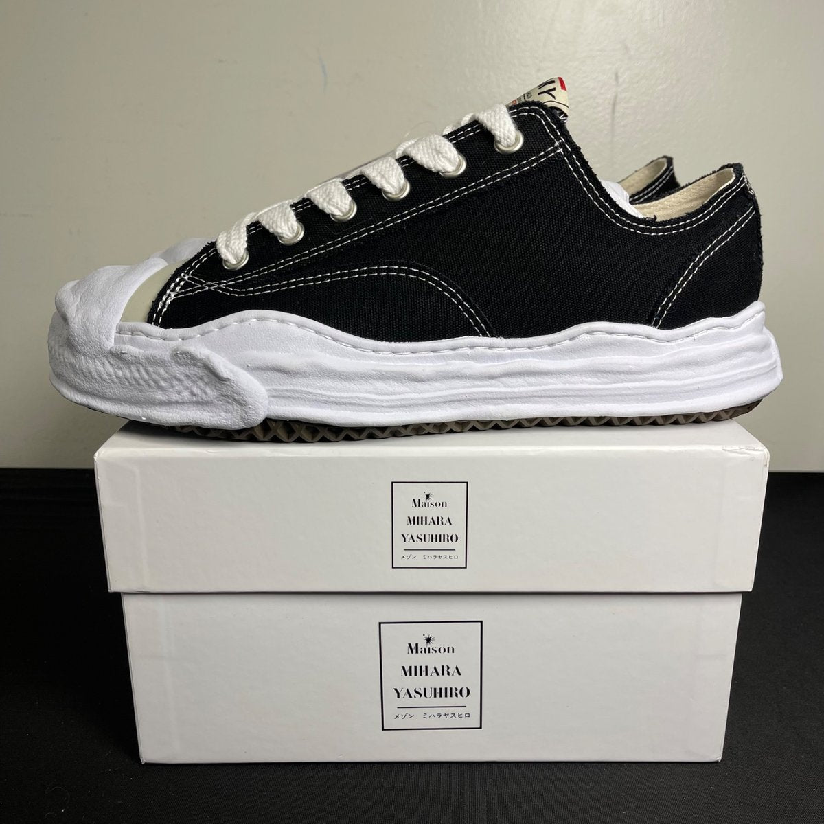 Maison Mihara Yasuhiro Hank OG Sole Canvas Low Black (Size 46) - aux