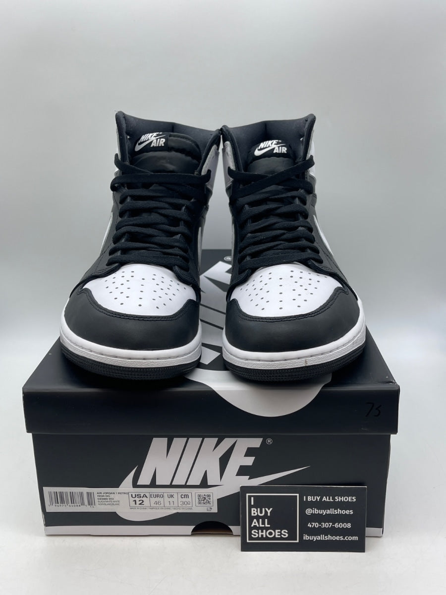 Jordan 1 Retro High OG Black White 12 (Moderately Worn Pre-Owned) - Image 2
