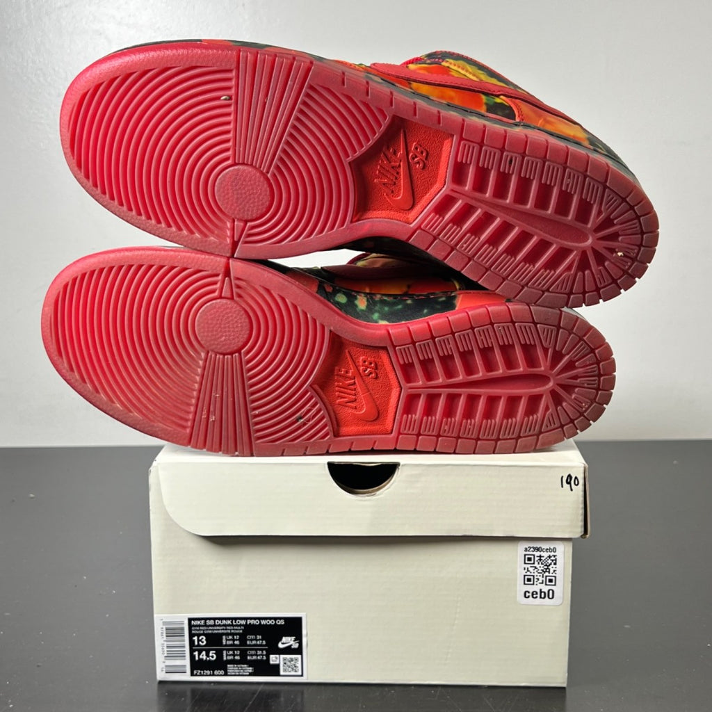 Nike SB Dunk Low The Wizard of Oz Poppy Field 13 (Lightly Worn Pre-Owned)NikeVarsity Red/University Gold - Image 5