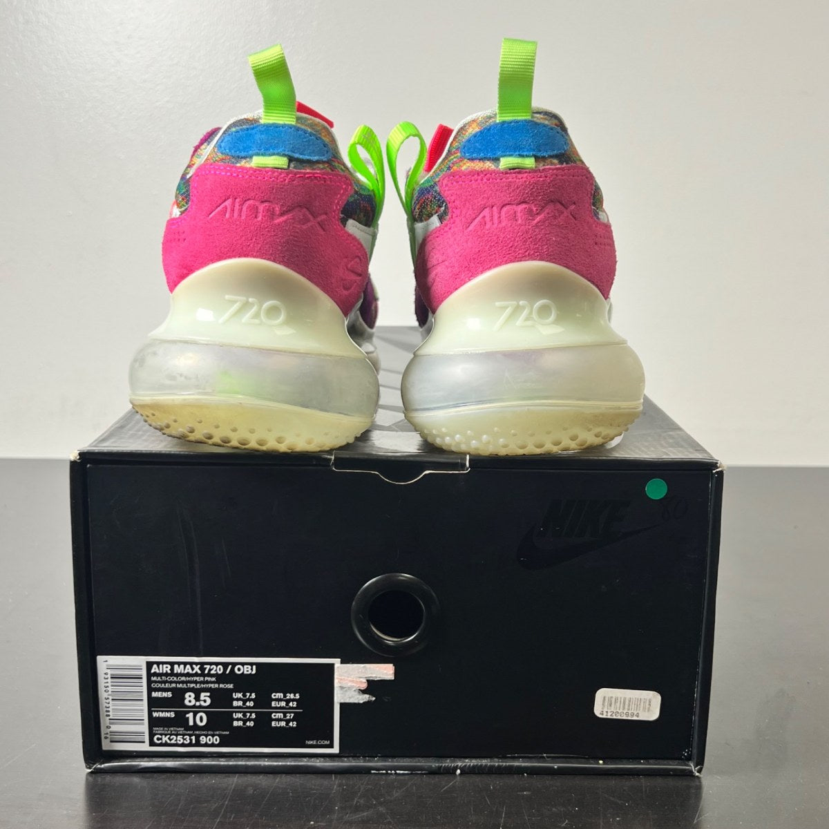 Nike Air Max 720 OBJ Odell Beckham Jr Young King of The Drip 8.5 (Lightly Worn Pre-Owned)NikeMulti-Color/Hyper Pink-Lime Blast - Image 6
