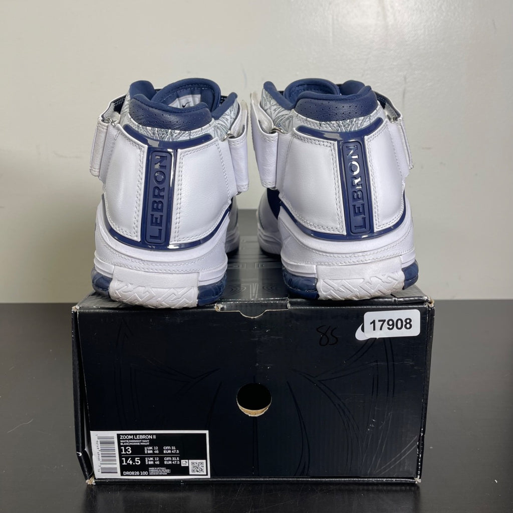 Nike LeBron Zoom 2 Midnight Navy (2022) 13 (Moderately Worn Pre-Owned)NikeMidnight Navy/Midnight Navy-White-Varsity Crimson - Image 4