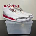 Jordan 3 Retro Cardinal Red 11 (New Pre-Owned)JordanWhite/Light Curry-Cardinal Red-Cement Grey - Image 1