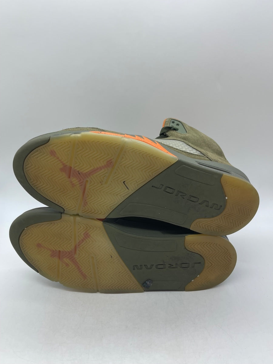 Jordan 5 Retro Olive (2024) 12 (Moderately Worn Pre-Owned)JordanArmy Olive/Solar Orange - Image 7