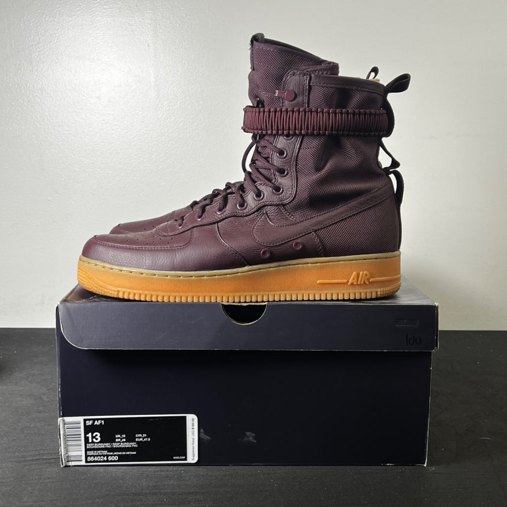 Nike SF Air Force 1 High Deep Burgundy 13 (Lightly Worn Pre-Owned)NikeDeep Burgundy/Deep Burgundy-Black - Image 3