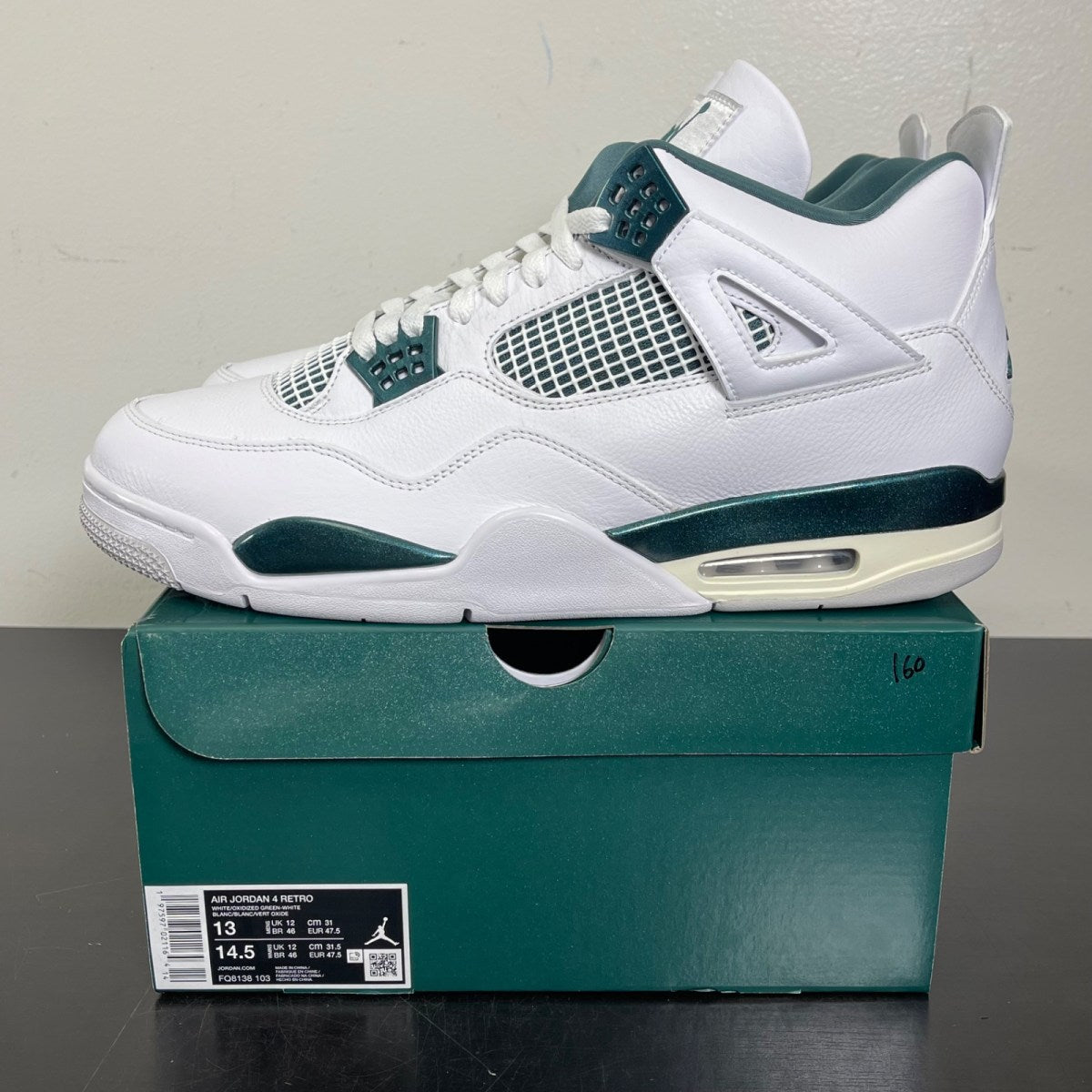 Jordan 4 Retro Oxidized Green 13 (Moderately Worn Pre-Owned)JordanWhite/Oxidized Green/White/Neutral Grey - Image 3