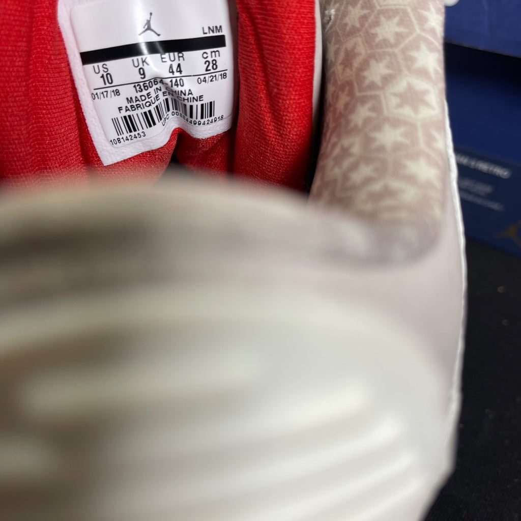 Jordan 3 Retro International Flight 10 (Moderately Worn Pre-Owned)JordanSail/Sport Royal-Light Bone-Fire Red - Image 6