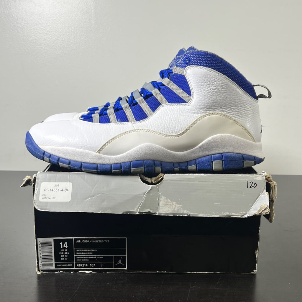 Jordan 10 Retro Old Royal 14 (Heavily Worn Pre-Owned)JordanWhite/Old Royal-Stealth - Image 3