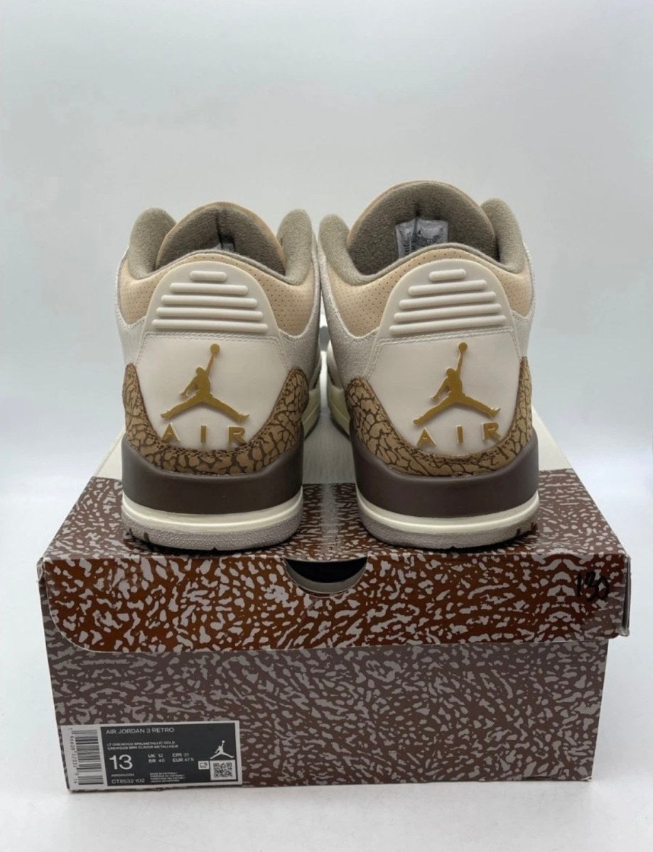 Jordan 3 Retro Palomino 13 (Lightly Worn Pre-Owned)JordanLight Orewood Brown/Metallic Gold/Light British Tan/Palomino - Image 3