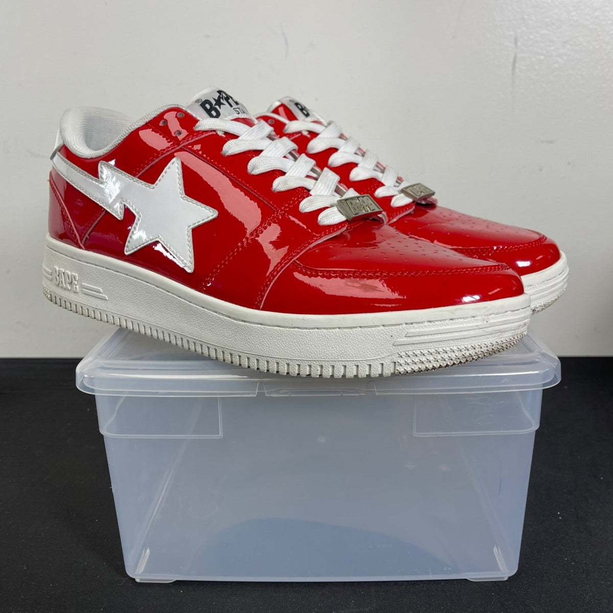 A Bathing Ape Bape Sta Low Patent Red 11 (Moderately Worn Pre-Owned)BAPERed/White - Image 1