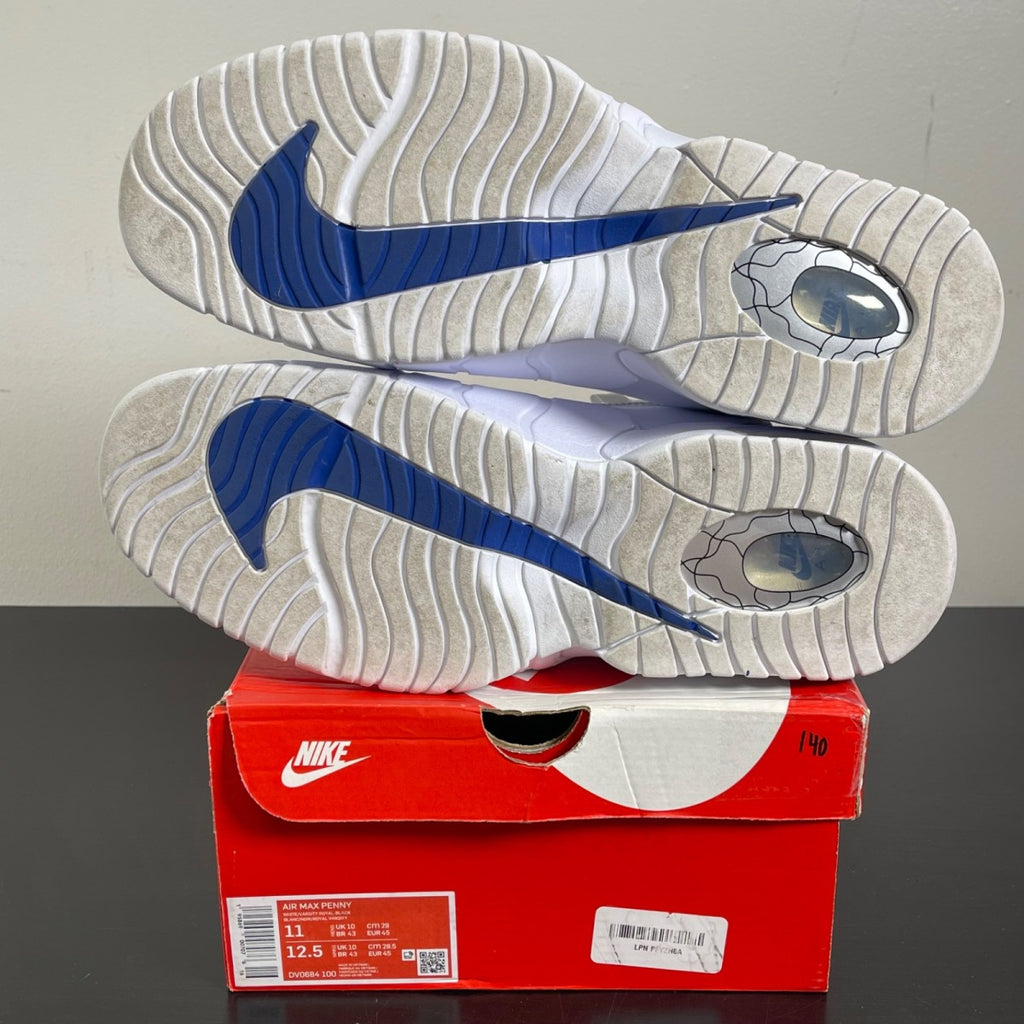 Nike Air Max Penny 1 Home (2022) 11 (Moderately Worn Pre-Owned)NikeWhite/Varsity Royal-Black - Image 5