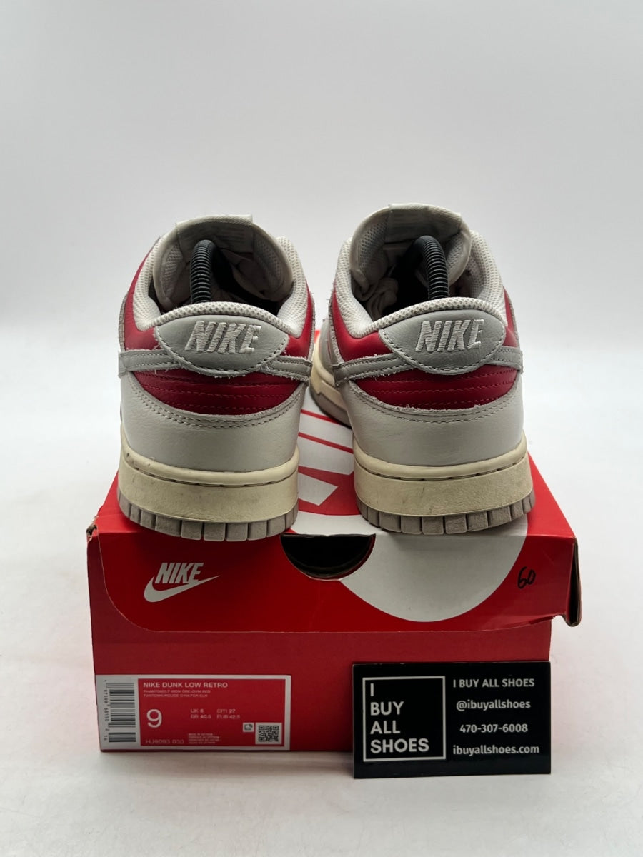 Nike Dunk Low Light Iron Ore Gym Red 9 (Heavily Worn Pre-Owned) - Image 3