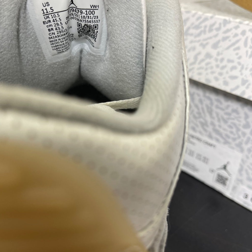 Jordan 3 Retro Craft Ivory 11.5 (Moderately Worn Pre-Owned)JordanIvory/Grey Mist/Cream - Image 6