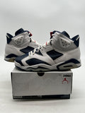 Jordan 6 Retro Olympic (2024) 10.5 (Lightly Worn Pre-Owned)JordanWhite/Varsity Red/Midnight Navy - Image 1