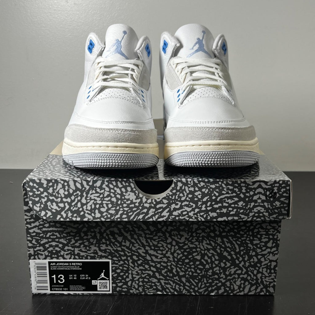 Jordan 3 Retro Lucky Shorts 13 (Lightly Worn Pre-Owned)JordanSummit White/Hydrogen Blue-Legend Blue-Photon Dust-Pure Platinum-Sail - Image 2