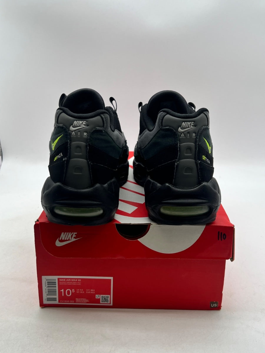 Nike Air Max 95 Retro Logo Black Grey Volt 10.5 (Lightly Worn Pre-Owned)NikeBlack/Wolf Grey-Cool Grey-Volt - Image 3